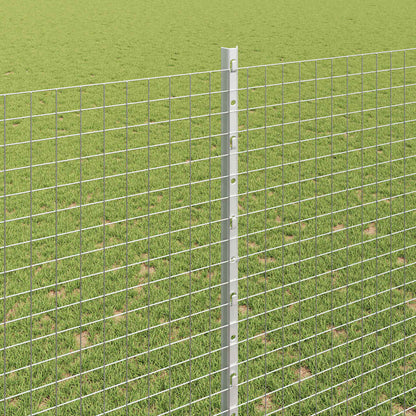 vidaXL Zaun mit Pfosten Silber 1,5 x 10 m Stahl