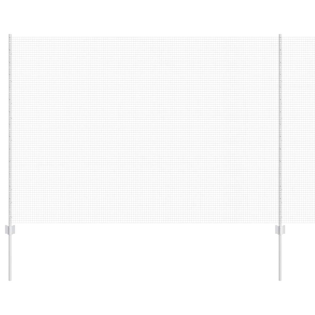 Zaun mit Pfosten Silber 1,6 x 10 m Stahl