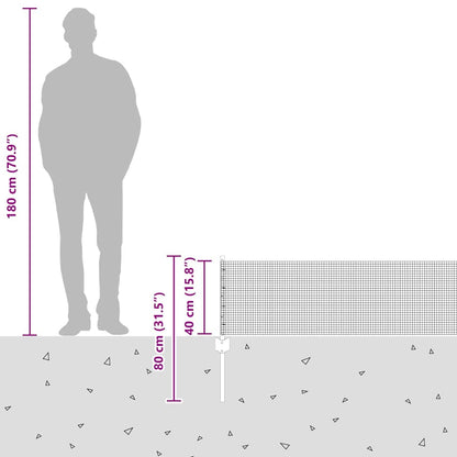 Zaun mit Pfosten Silber 0,4 x 25 m Stahl