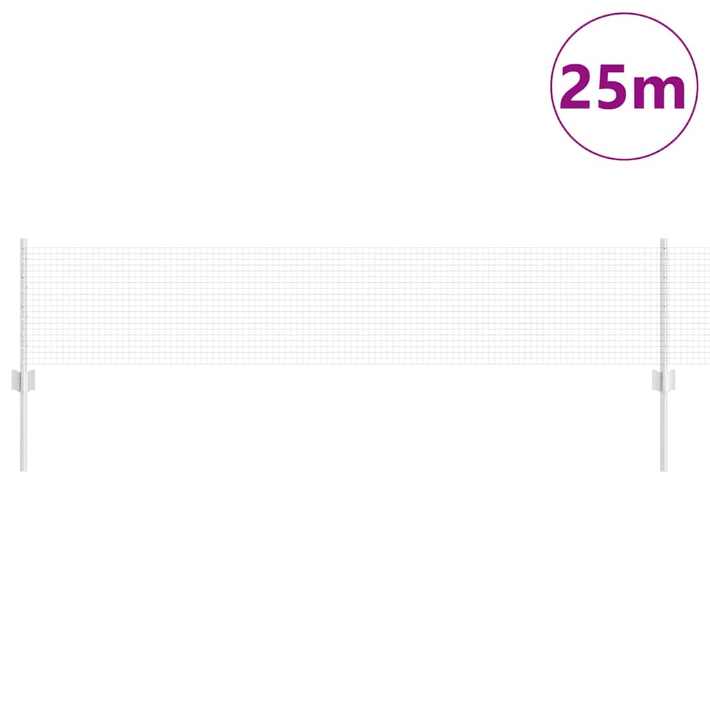 vidaXL Zaun mit Pfosten Silber 0,4 x 25 m Stahl