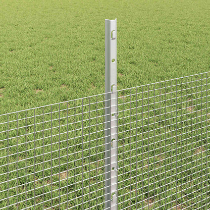 Zaun mit Pfosten Silber 0,5 x 25 m Stahl