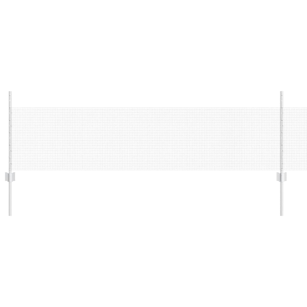 Zaun mit Pfosten Silber 0,5 x 25 m Stahl