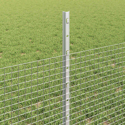 Zaun mit Pfosten Silber 0,5 x 25 m Stahl