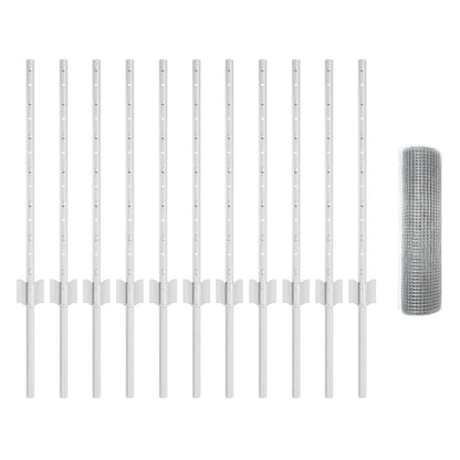 vidaXL Zaun mit Pfosten Silber 0,6 x 25 m Stahl