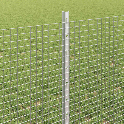 vidaXL Zaun mit Pfosten Silber 0,6 x 25 m Stahl