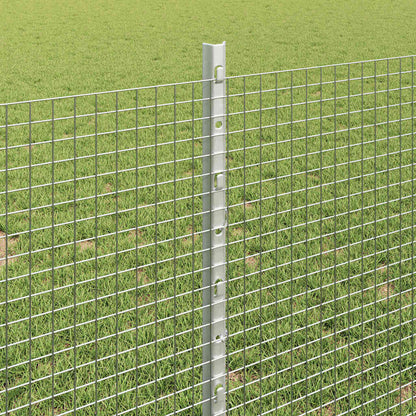 vidaXL Zaun mit Pfosten Silber 0,8 x 25 m Stahl