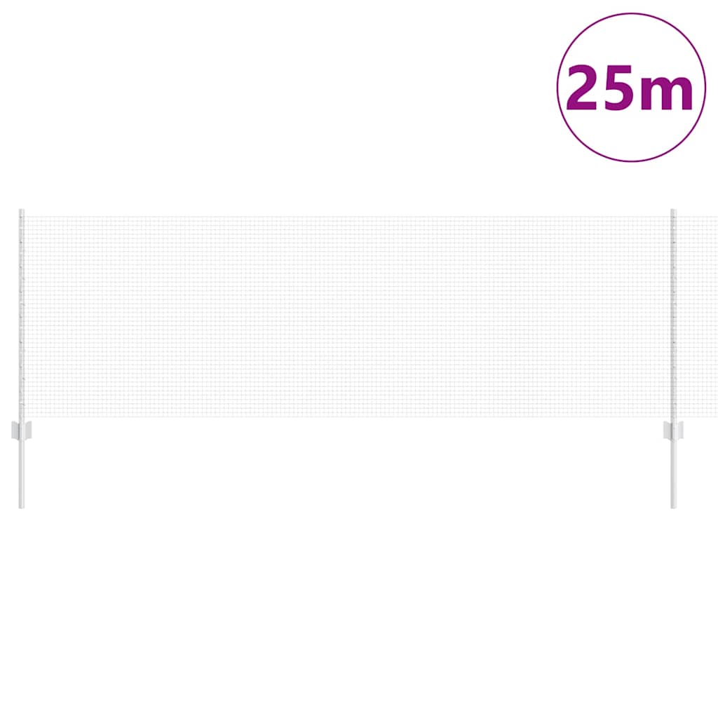 vidaXL Zaun mit Pfosten Silber 0,8 x 25 m Stahl