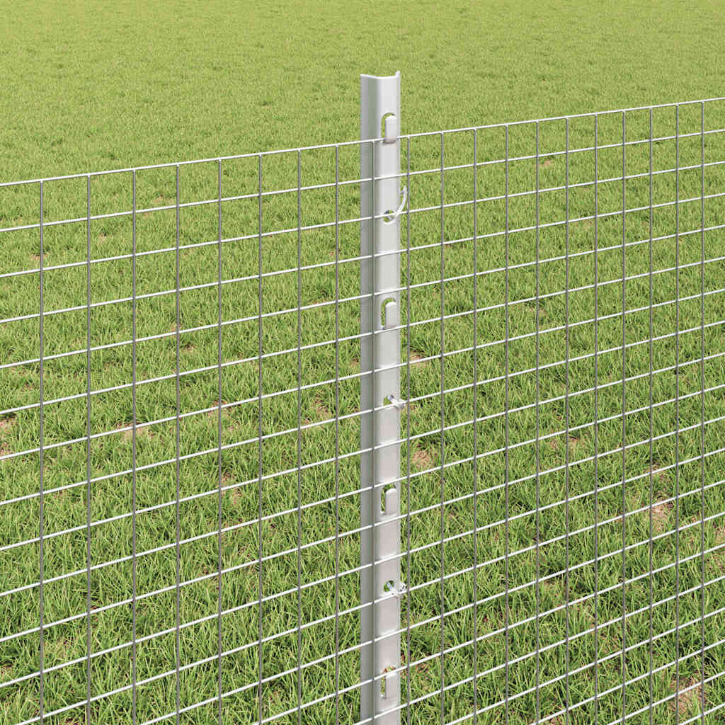 vidaXL Zaun mit Pfosten Silber 0,8 x 25 m Stahl