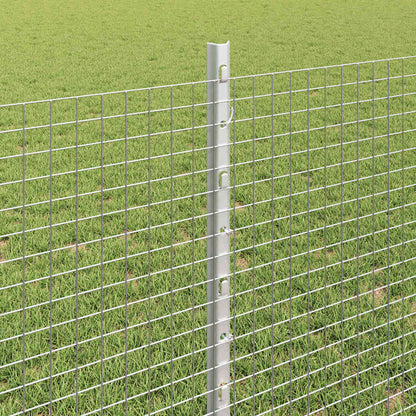 vidaXL Zaun mit Pfosten Silber 0,8 x 25 m Stahl