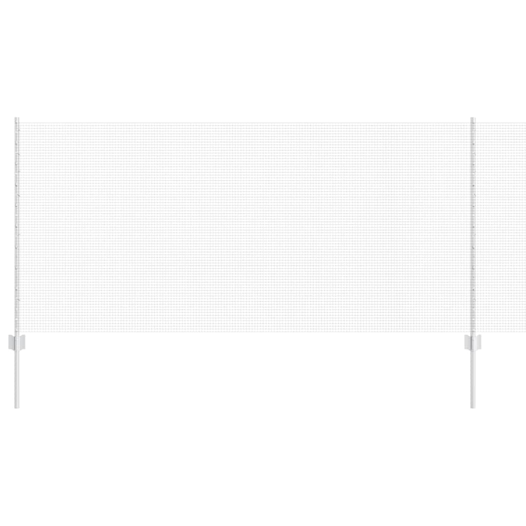 Zaun mit Pfosten Silber 1 x 25 m Stahl