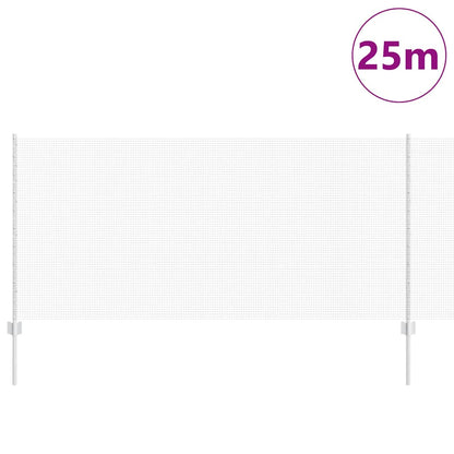 Zaun mit Pfosten Silber 1 x 25 m Stahl