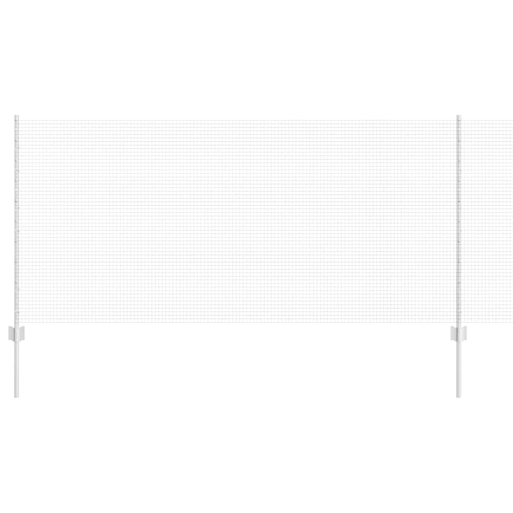 Zaun mit Pfosten Silber 1 x 25 m Stahl