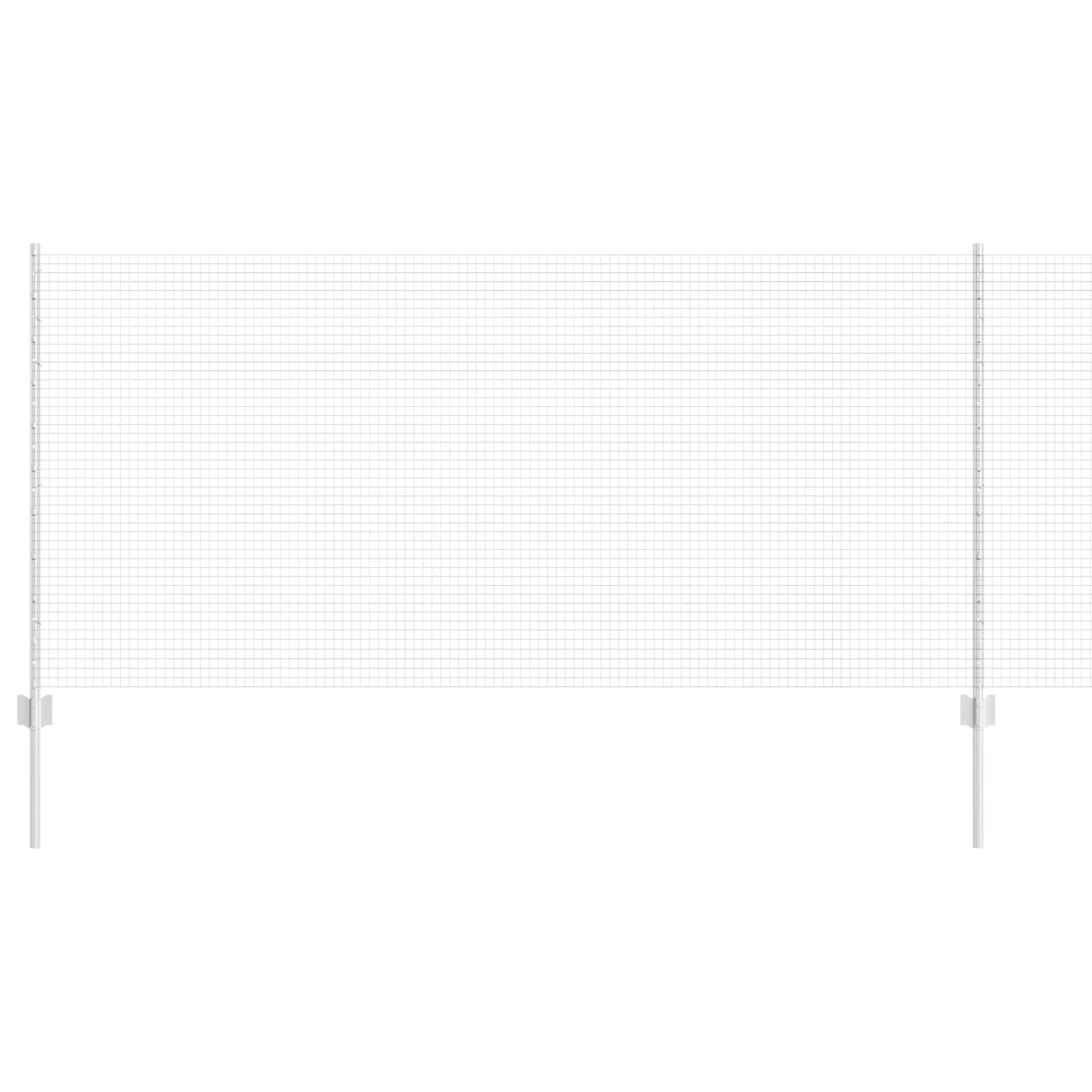 Zaun mit Pfosten Silber 1 x 25 m Stahl