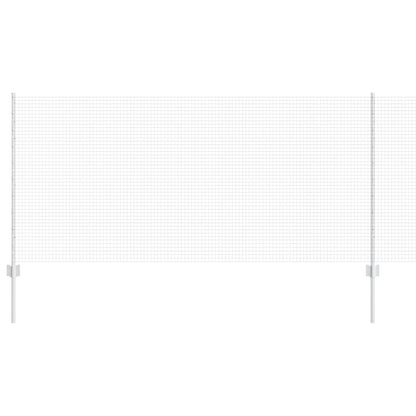 Zaun mit Pfosten Silber 1 x 25 m Stahl