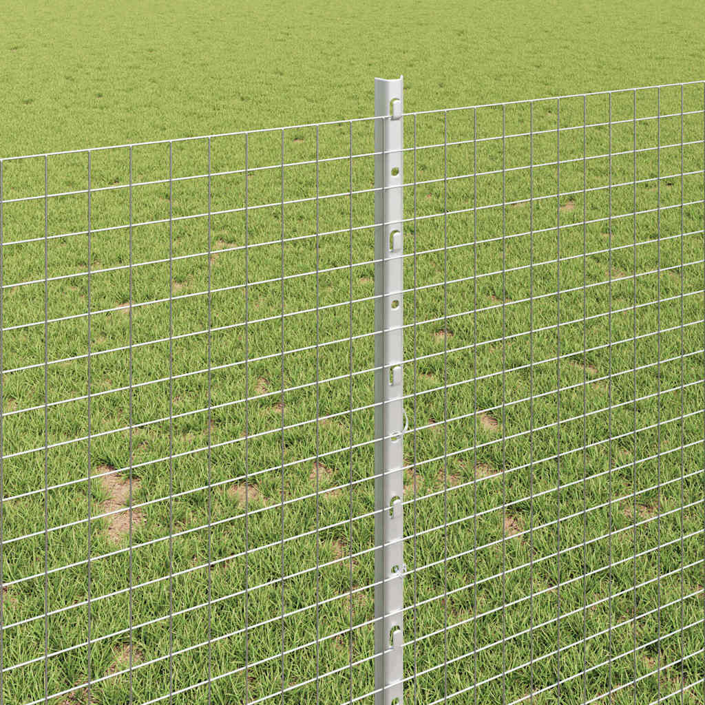 vidaXL Zaun mit Pfosten Silber 1 x 25 m Stahl