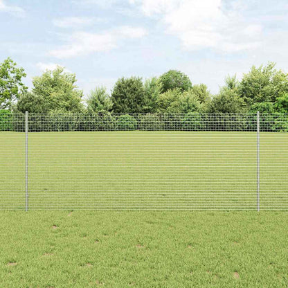 vidaXL Zaun mit Pfosten Silber 1 x 25 m Stahl
