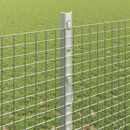 Zaun mit Pfosten Silber 1,2 x 25 m Stahl