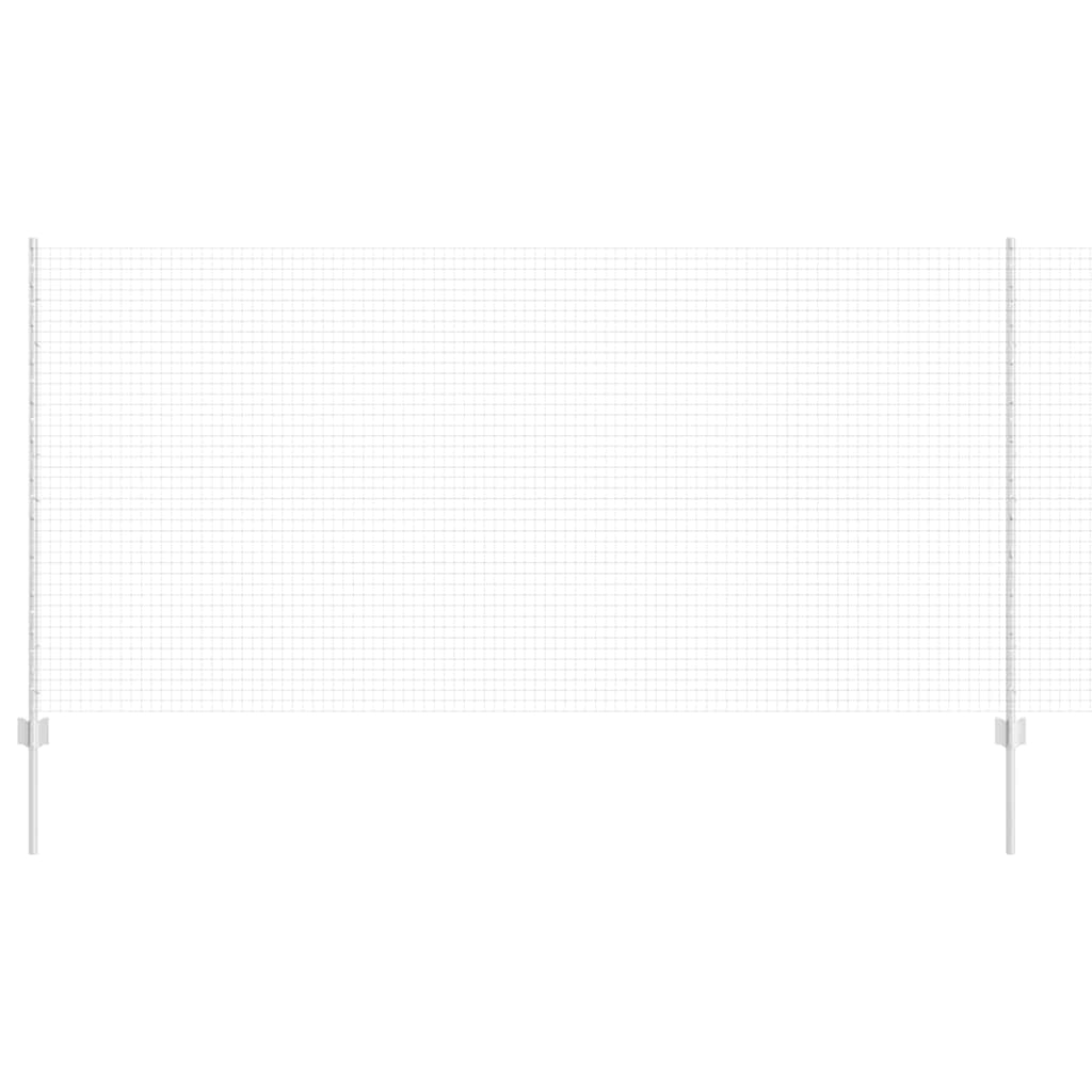 Zaun mit Pfosten Silber 1,2 x 25 m Stahl