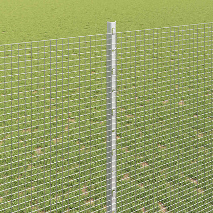 vidaXL Zaun mit Pfosten Silber 1,4 x 25 m Stahl