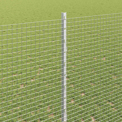 Zaun mit Pfosten Silber 1,4 x 25 m Stahl