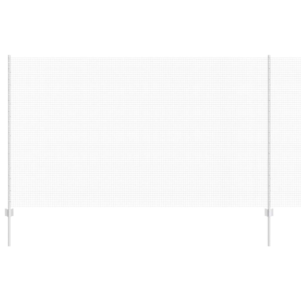 Zaun mit Pfosten Silber 1,4 x 25 m Stahl