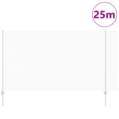 vidaXL Zaun mit Pfosten Silber 1,4 x 25 m Stahl