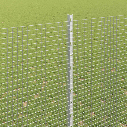 Zaun mit Pfosten Silber 1,5 x 25 m Stahl