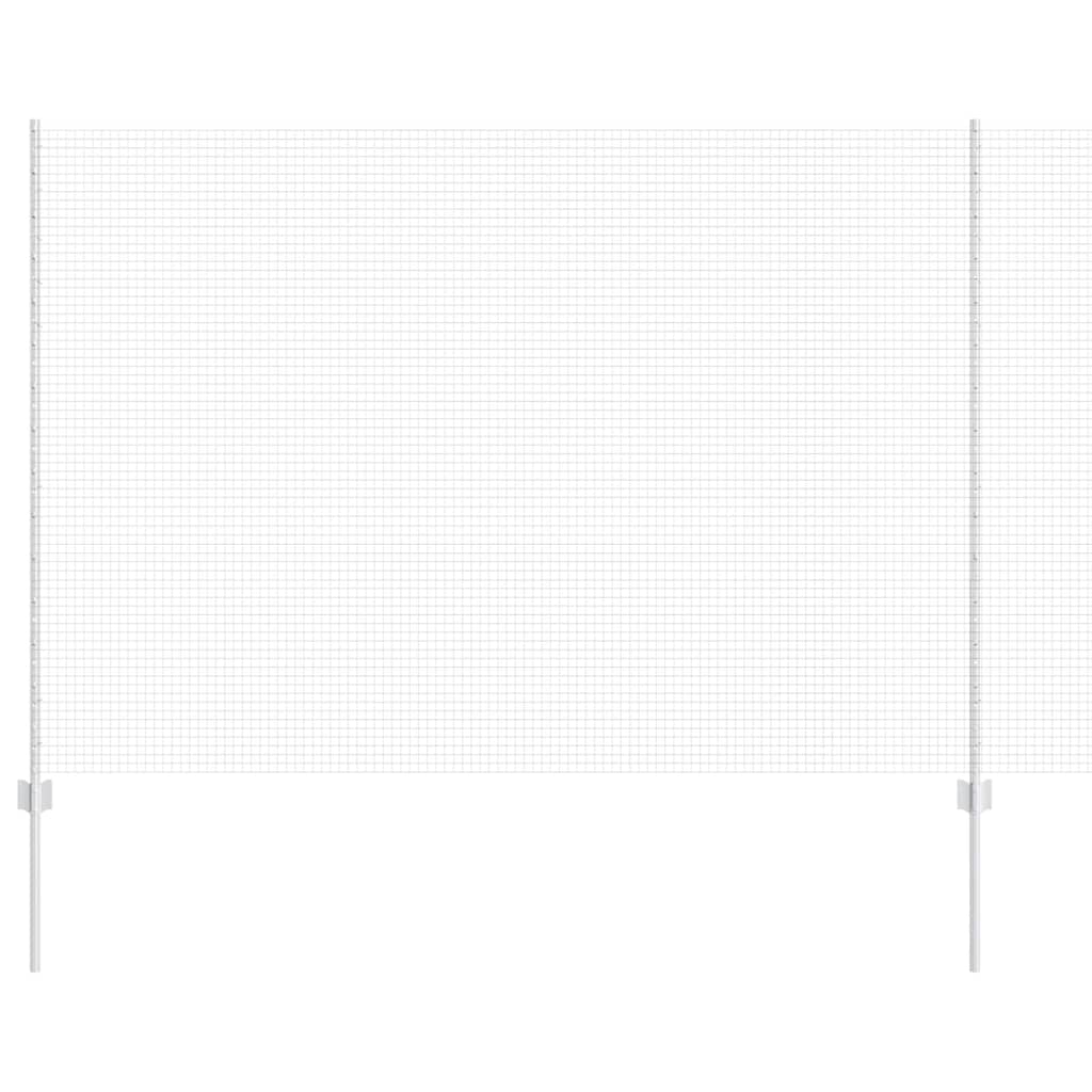 Zaun mit Pfosten Silber 1,5 x 25 m Stahl