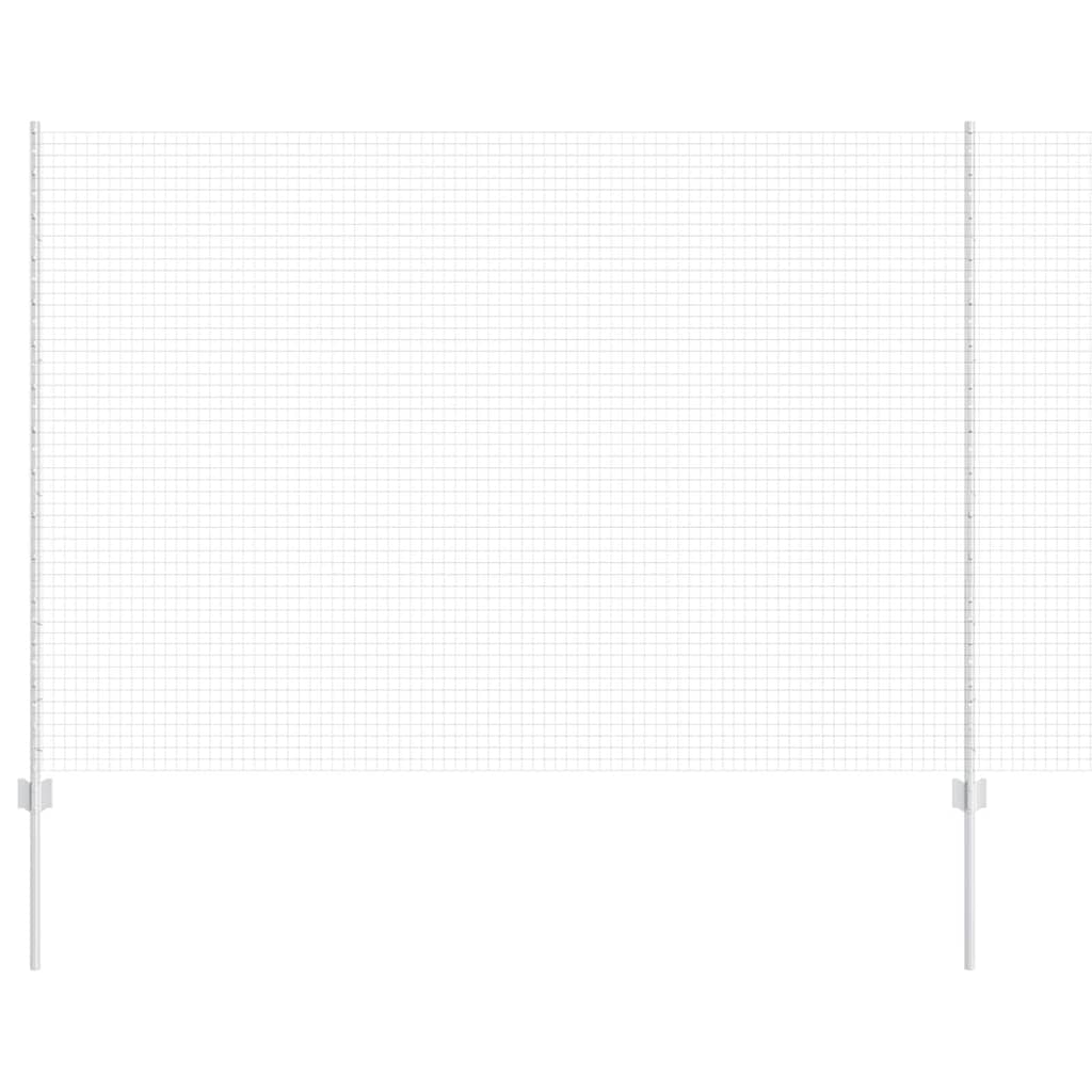 Zaun mit Pfosten Silber 1,5 x 25 m Stahl