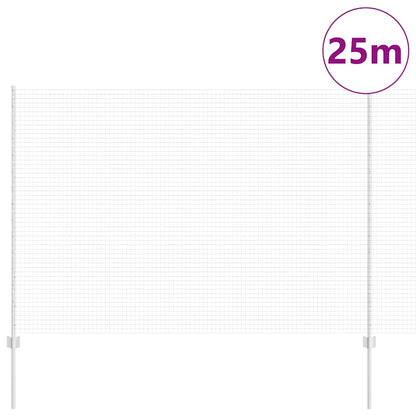 Zaun mit Pfosten Silber 1,5 x 25 m Stahl