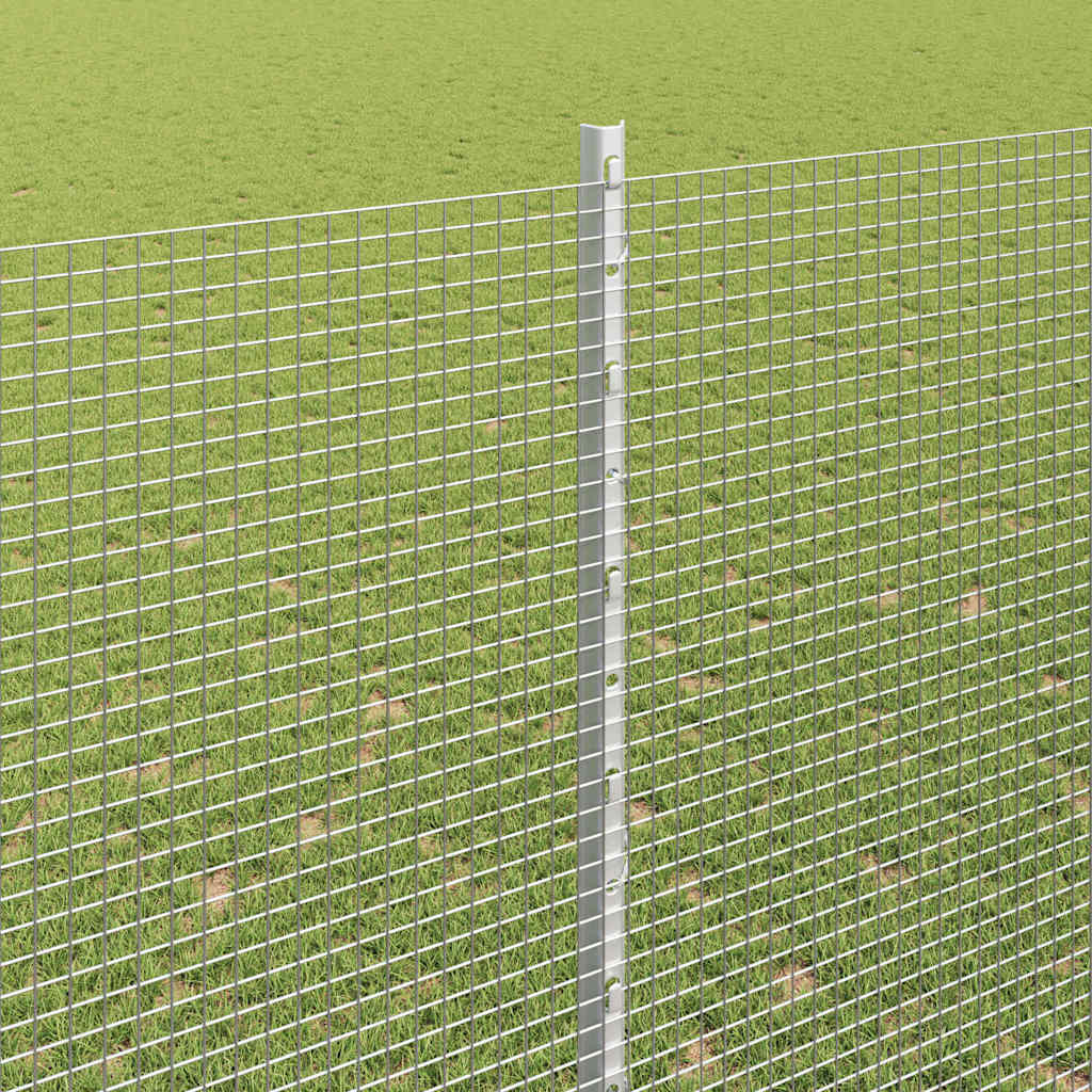 vidaXL Zaun mit Pfosten Silber 1.6 x 25 m Stahl