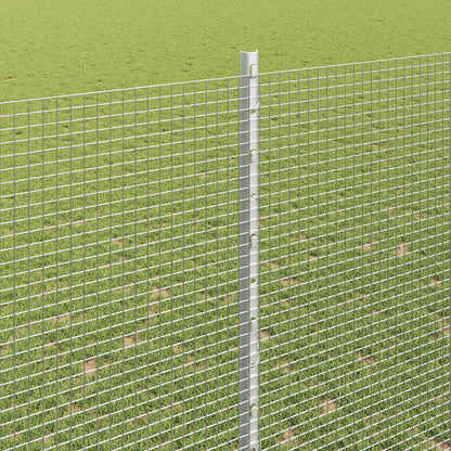 vidaXL Zaun mit Pfosten Silber 1.6 x 25 m Stahl