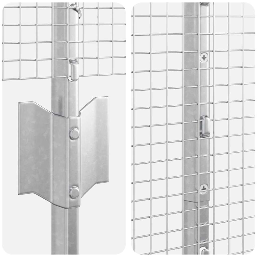 vidaXL Zaun mit Pfosten Silber 1.6 x 25 m Stahl