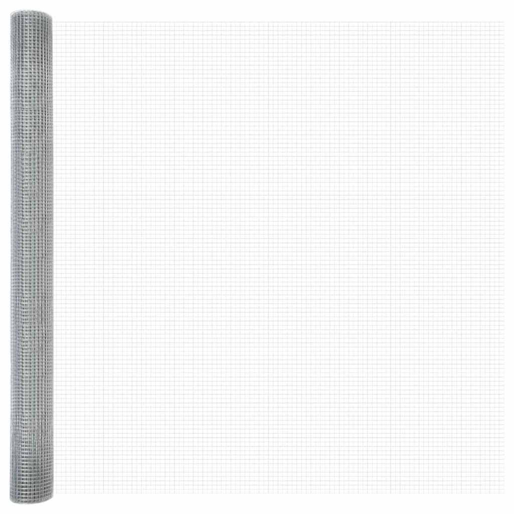 Zaun mit Pfosten Silber 1.6 x 25 m Stahl