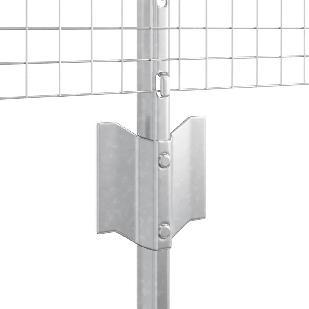 vidaXL Zaun mit Pfosten Silber 0,4 x 50 m Stahl