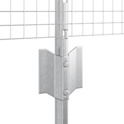 vidaXL Zaun mit Pfosten Silber 0,4 x 50 m Stahl