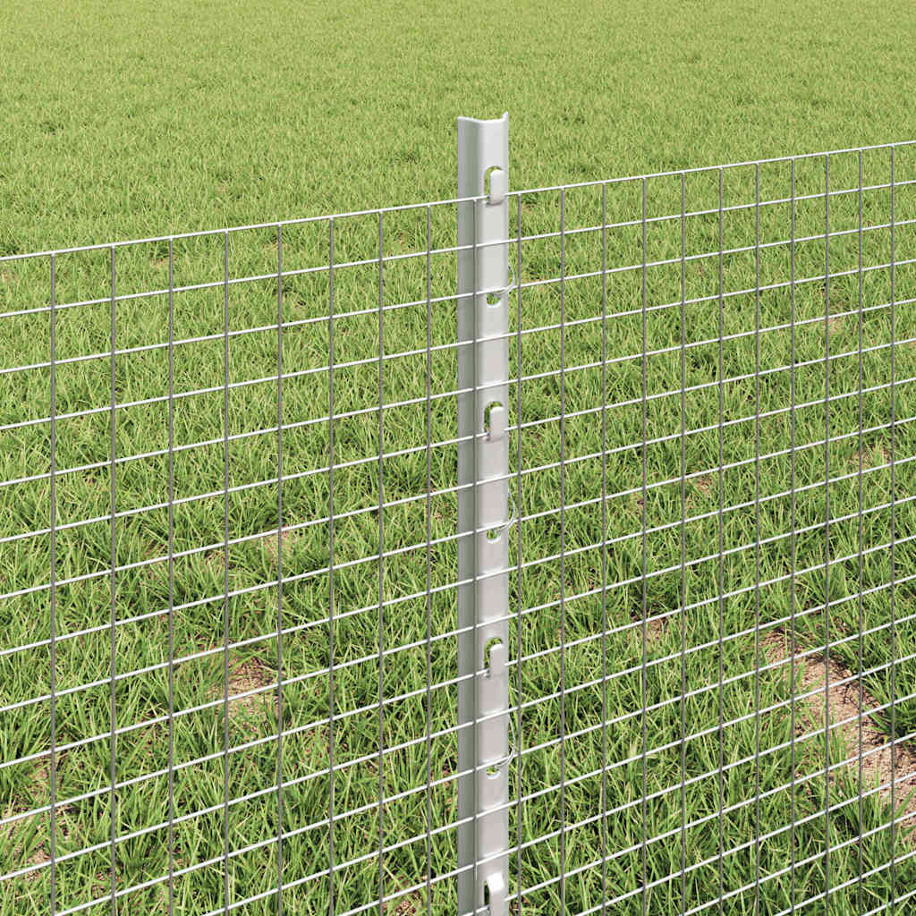 vidaXL Zaun mit Pfosten Silber 0,4 x 50 m Stahl