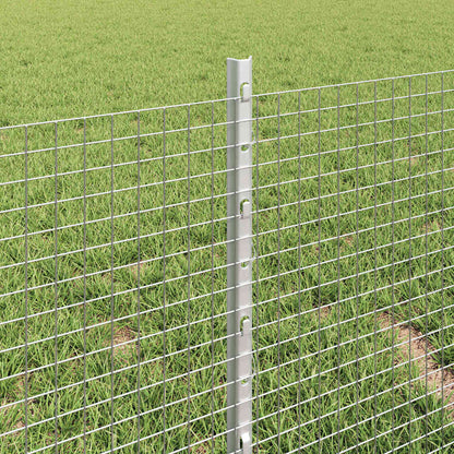 vidaXL Zaun mit Pfosten Silber 0,4 x 50 m Stahl