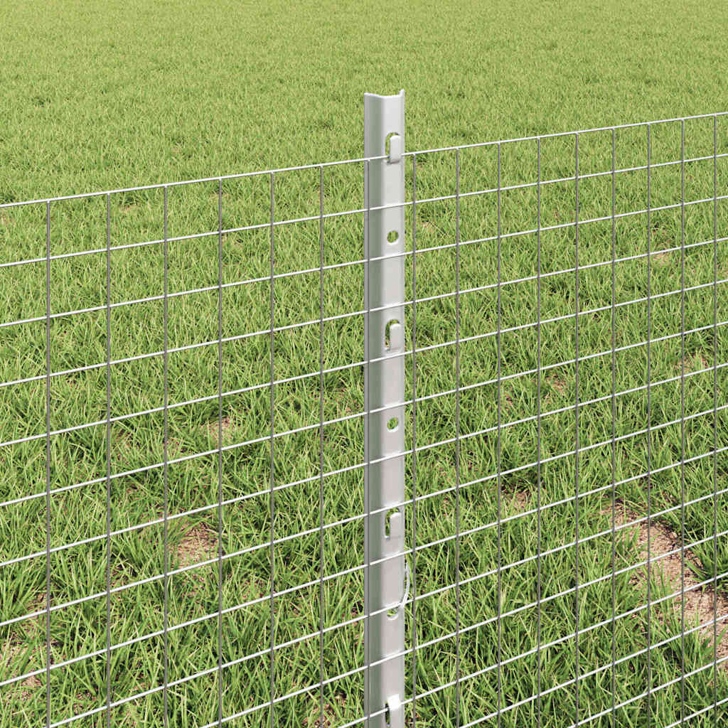 vidaXL Zaun mit Pfosten Silber 0,4 x 50 m Stahl