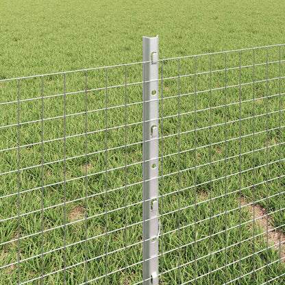 vidaXL Zaun mit Pfosten Silber 0,4 x 50 m Stahl