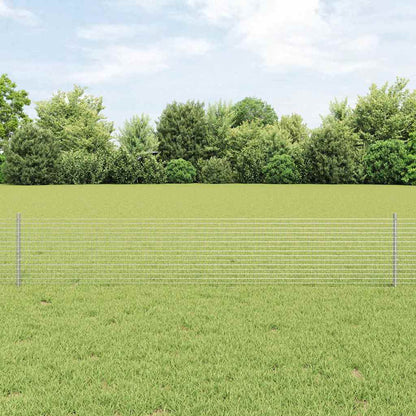 vidaXL Zaun mit Pfosten Silber 0,4 x 50 m Stahl
