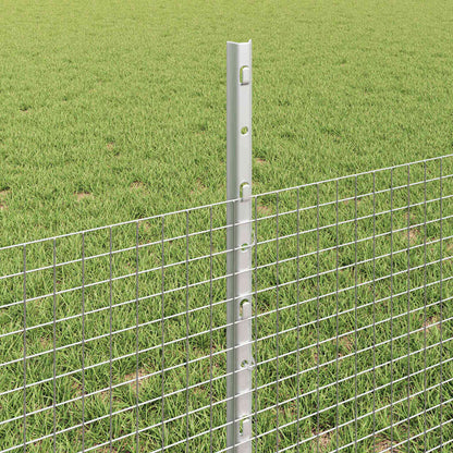 vidaXL Zaun mit Pfosten Silber 0,5 x 50 m Stahl