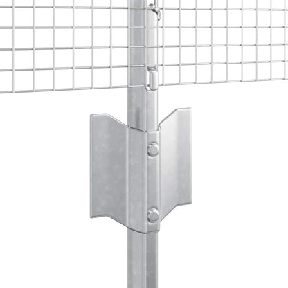 vidaXL Zaun mit Pfosten Silber 0,6 x 50 m Stahl