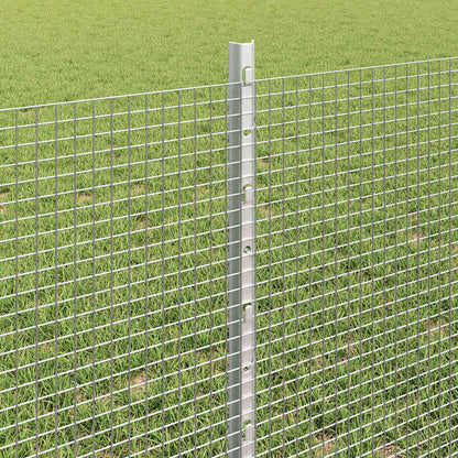 vidaXL Zaun mit Pfosten Silber 0,6 x 50 m Stahl