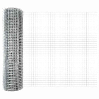 vidaXL Zaun mit Pfosten Silber 0,6 x 50 m Stahl