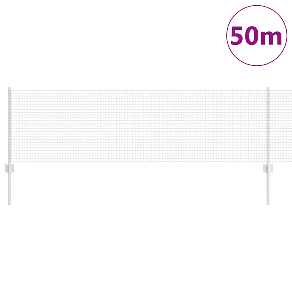 vidaXL Zaun mit Pfosten Silber 0,6 x 50 m Stahl