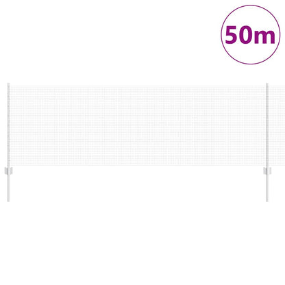 Zaun mit Pfosten Silber 0,8 x 50 m Stahl