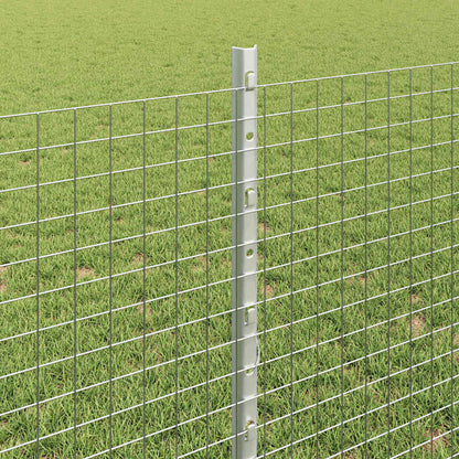 vidaXL Zaun mit Pfosten Silber 0,8 x 50 m Stahl