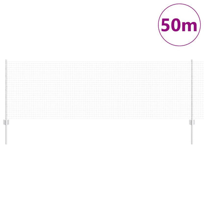 vidaXL Zaun mit Pfosten Silber 0,8 x 50 m Stahl