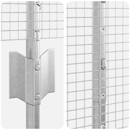 vidaXL Zaun mit Pfosten Silber 1 x 50 m Stahl